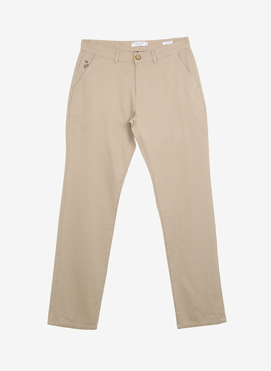 U.S. Polo Assn. Normal Bel Normal Paça Regular Fit Bej Erkek Pantolon KENZI23K-REG