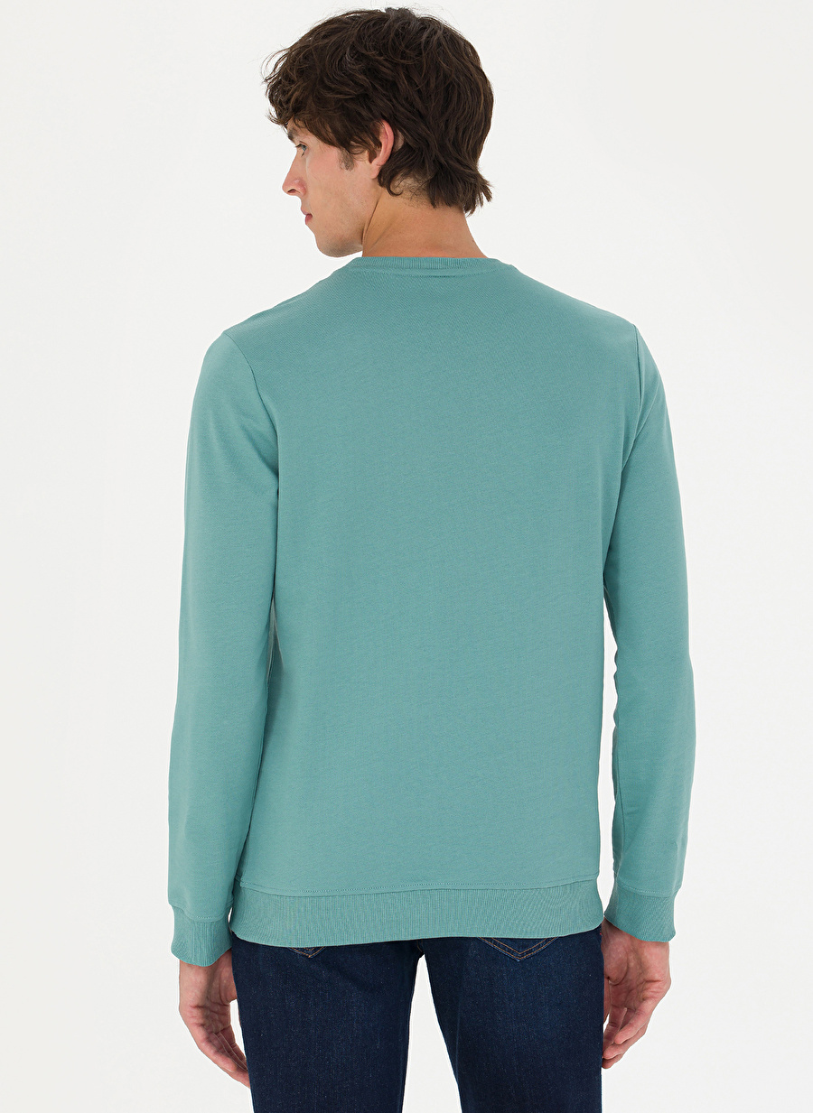 U.S. Polo Assn. Bisiklet Yaka Mint Erkek Sweatshırt OVERT_4