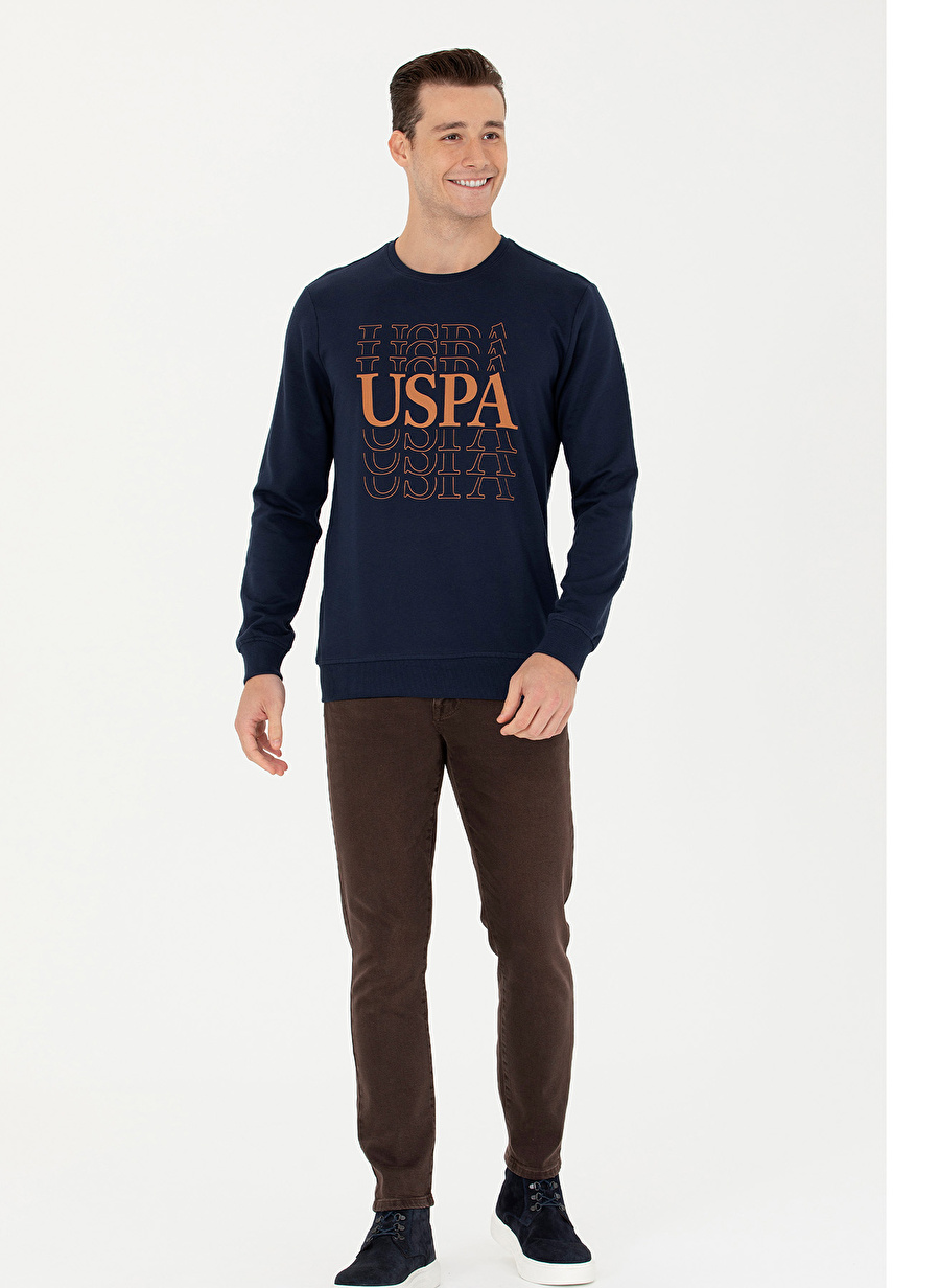 U.S. Polo Assn. Bisiklet Yaka Lacivert Erkek Sweatshırt OTHES_3