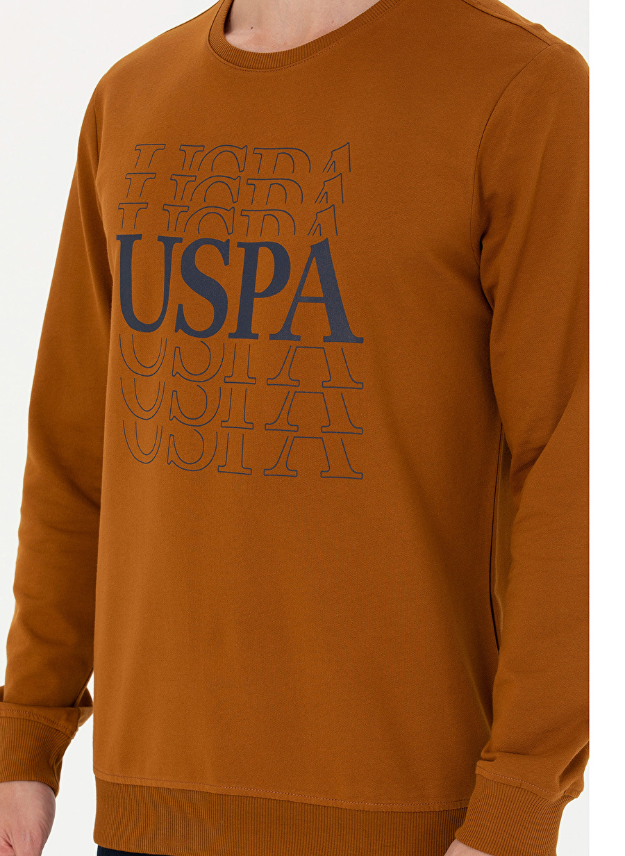 U.S. Polo Assn. Bisiklet Yaka Hardal Erkek Sweatshırt OTHES_5