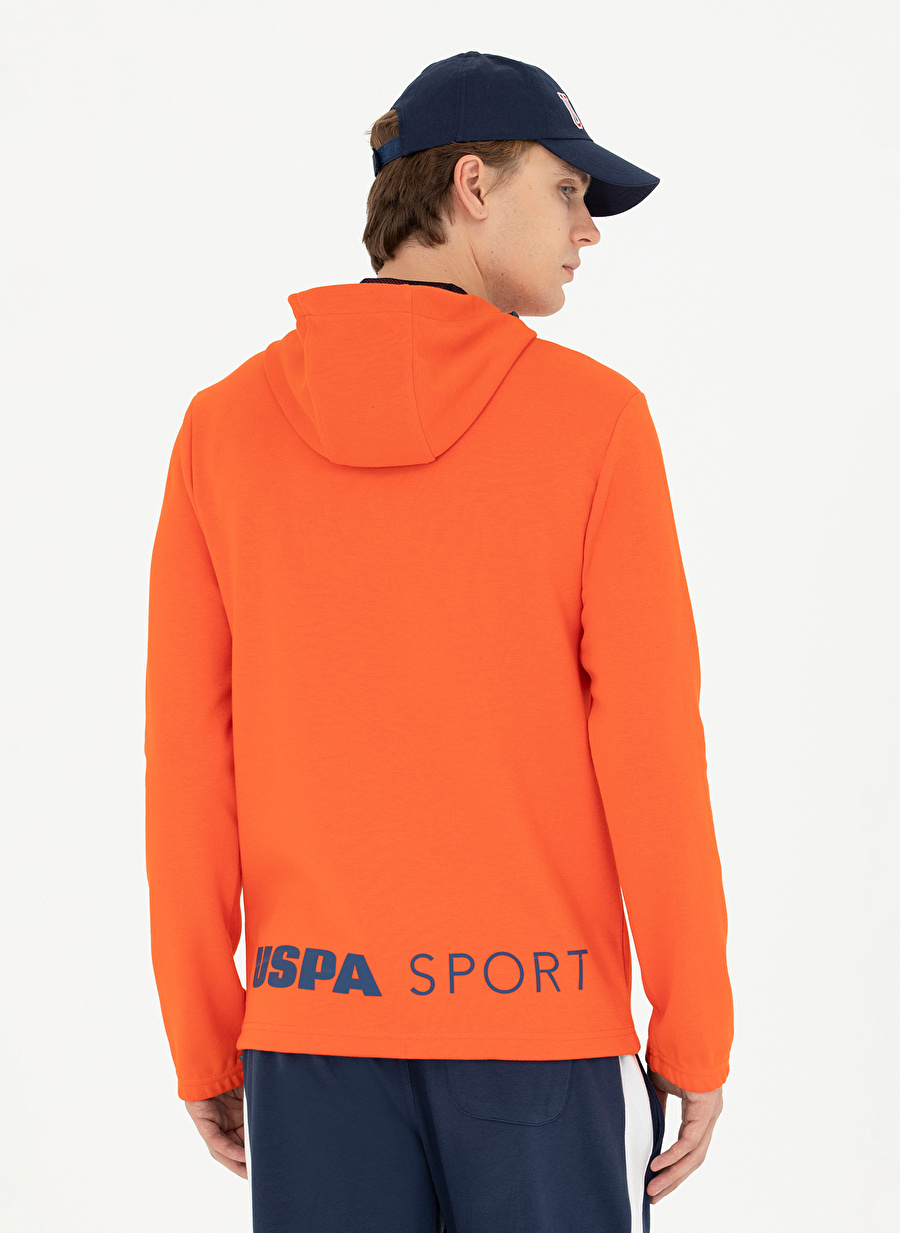 U.S. Polo Assn. Kapüşon Yaka Turuncu Erkek Sweatshırt RC-NAKO_3