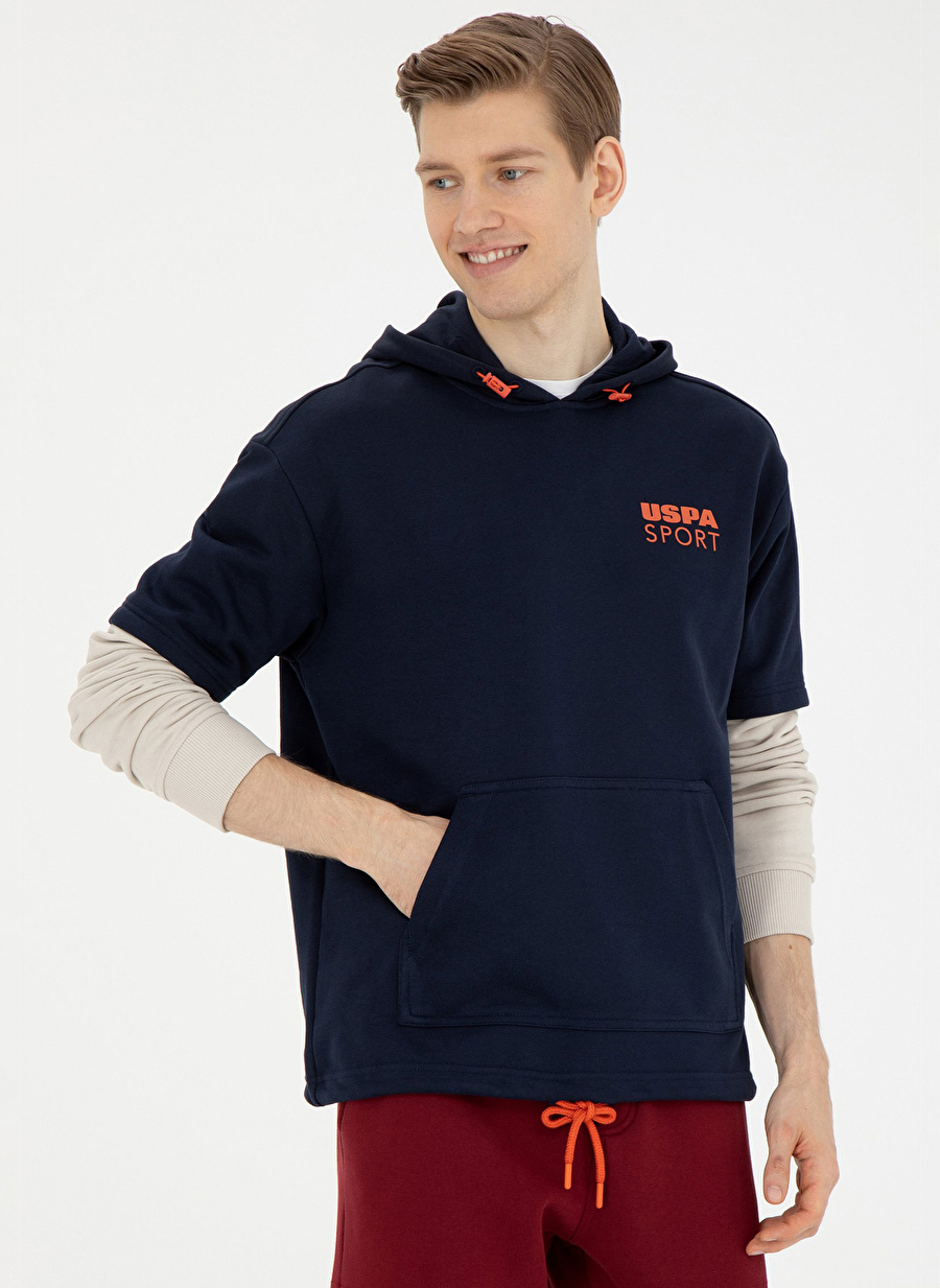 U.S. Polo Assn. Lacivert Erkek Kapüşon Comfort Fit Sweatshirt RC-MUKA 