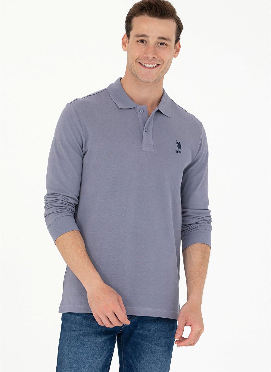 U.S. Polo Assn. Polo Yaka Gri Erkek Sweatshırt TP01SK023