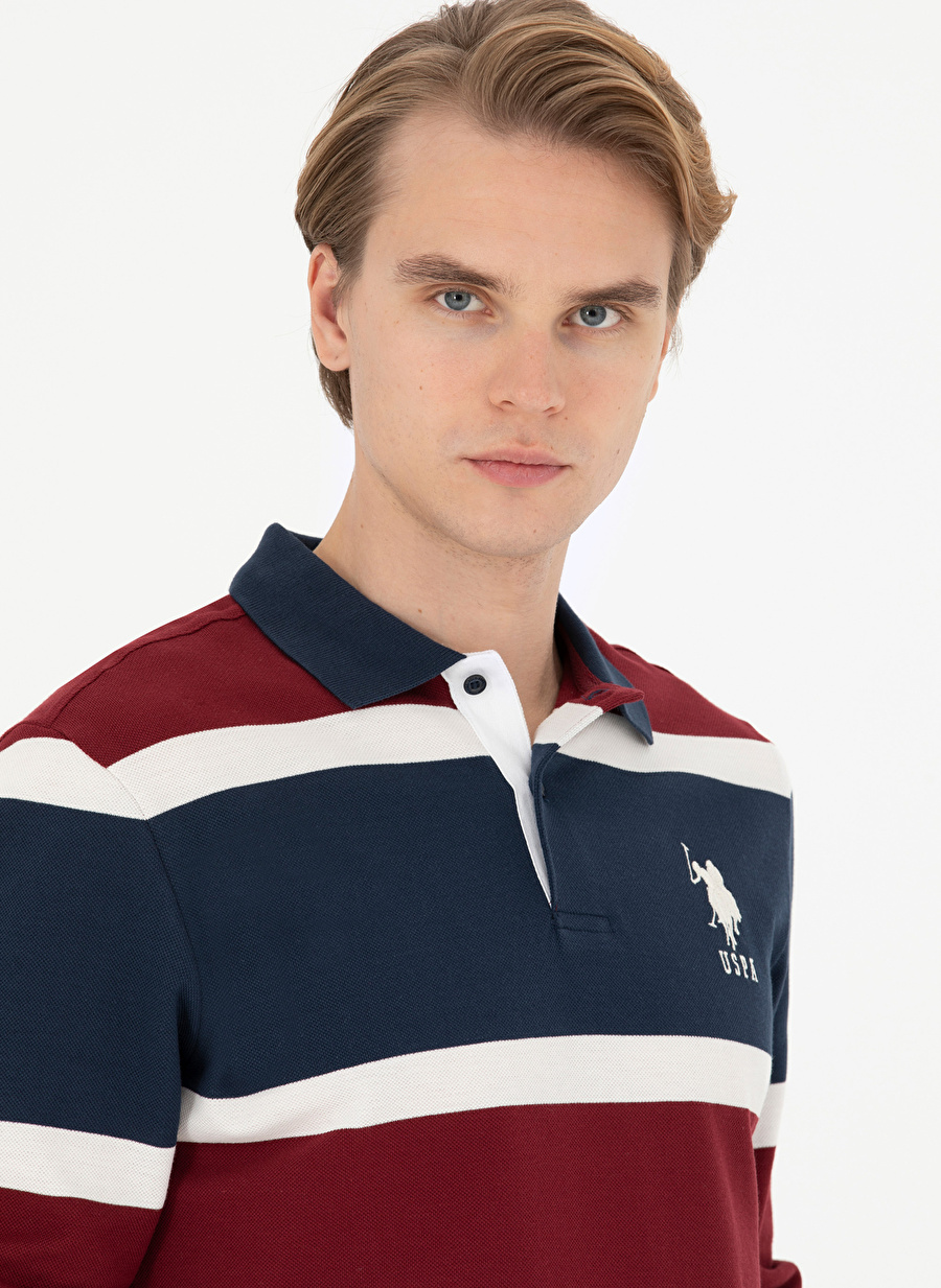 U.S. Polo Assn. Polo Yaka Bordo Erkek Sweatshırt TILES