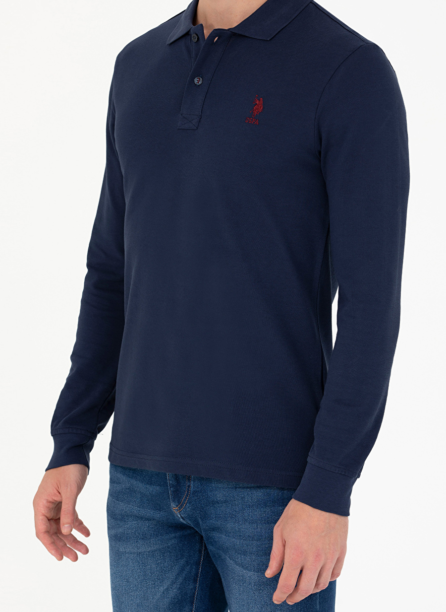 U.S. Polo Assn. Polo Yaka Lacivert Erkek Sweatshırt TP03SK023_5