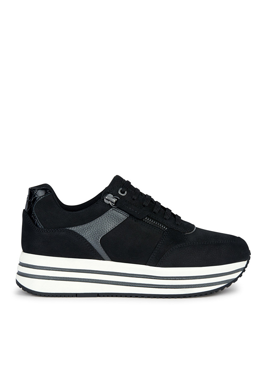 Geox Siyah Kadın Deri Sneaker D36QHA0767BC9B1G