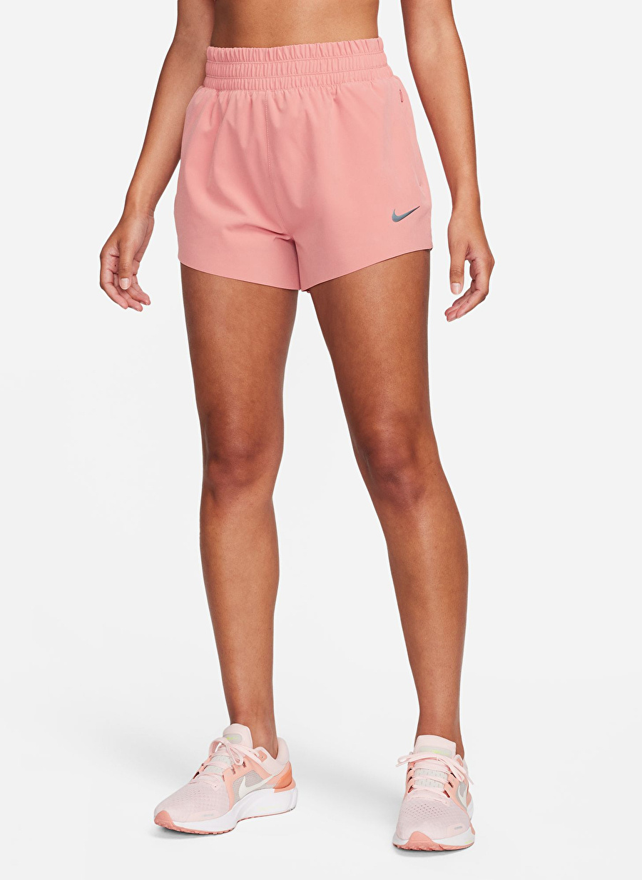 Nike Kırmızı - Pembe Kadın Regular Fit Şort FB7628-618 W RUN DVN DF HR 3 SHORT