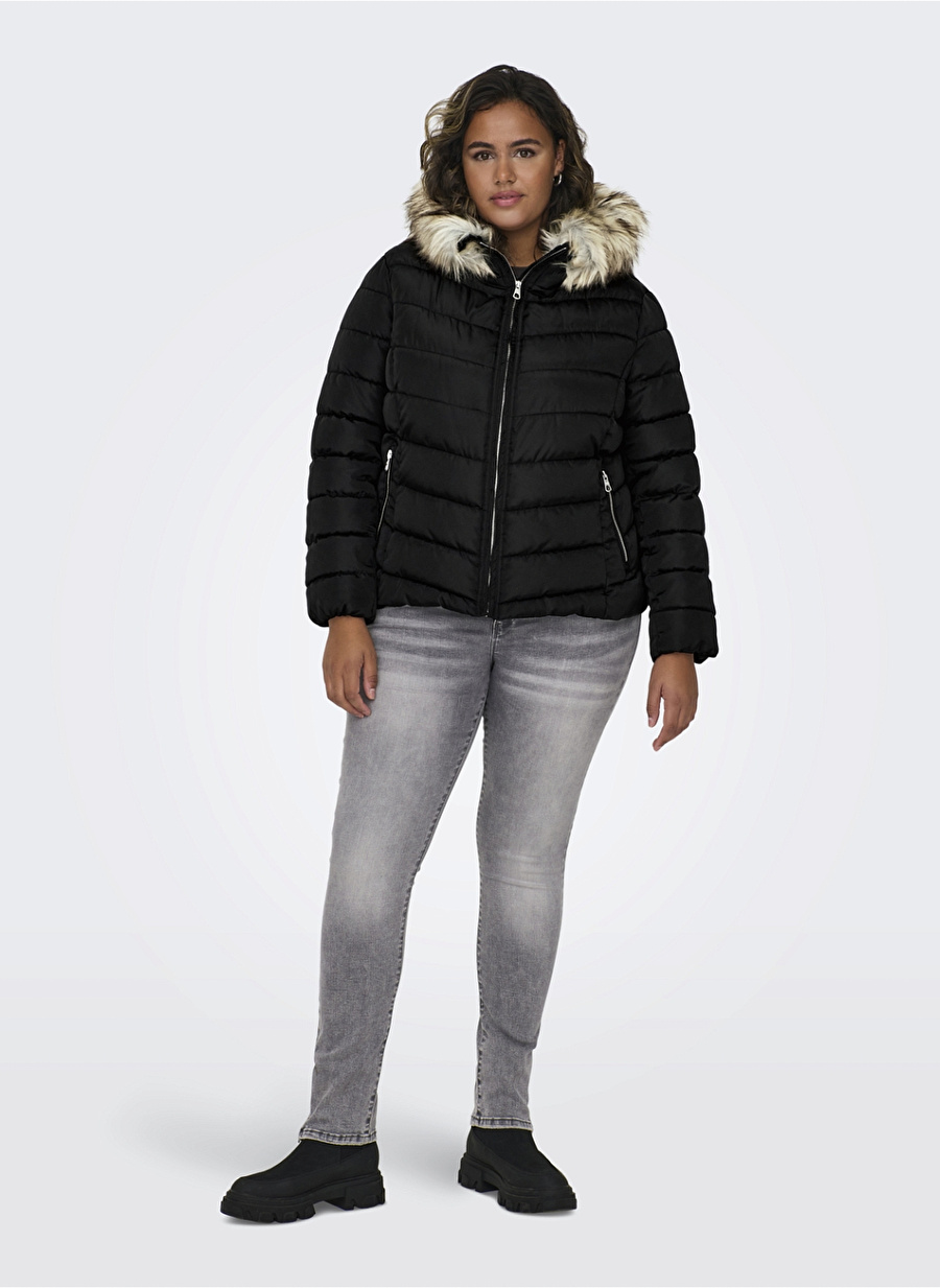 Only Siyah Kadın Mont CARNEW ELLAN QUILTED HOOD JACKET OT