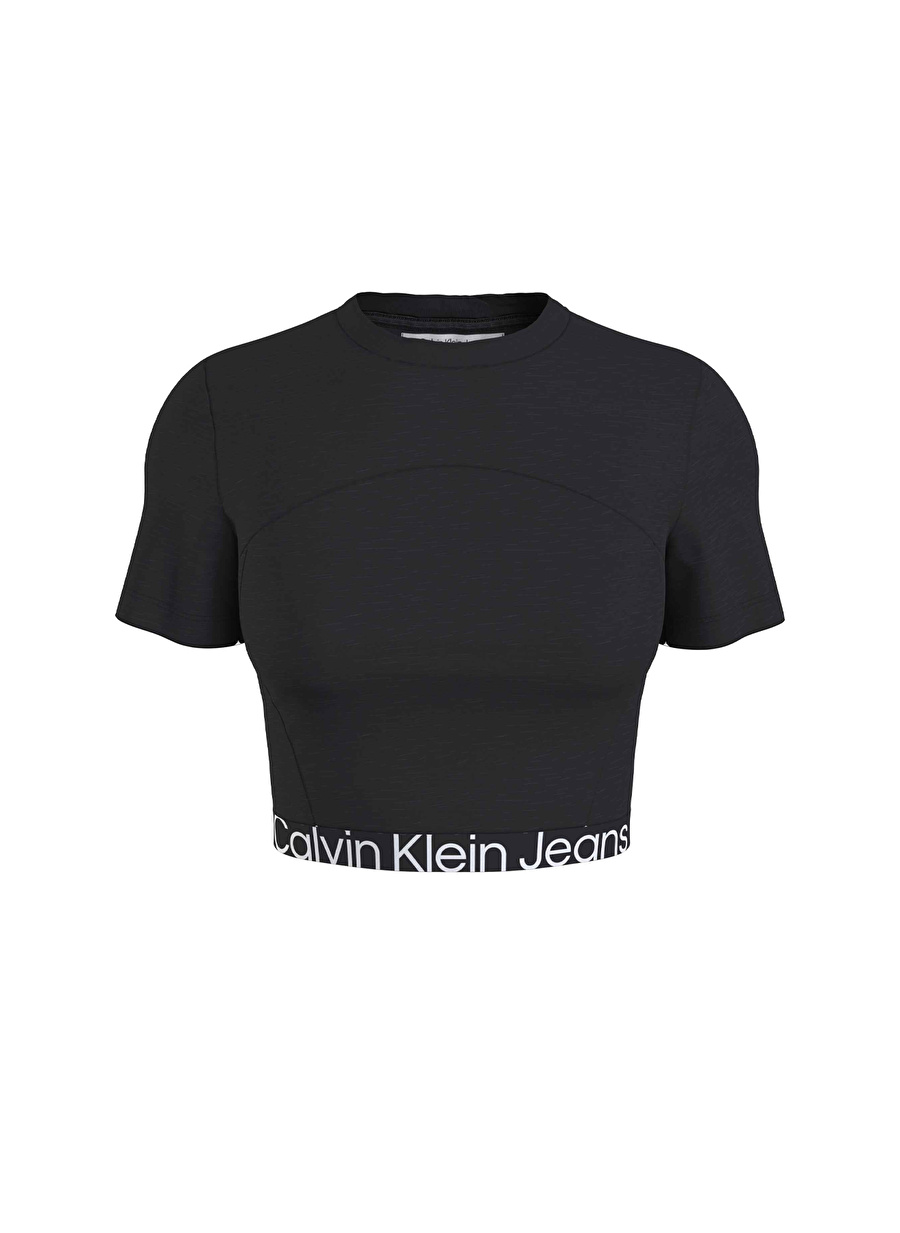 Calvin Klein Jeans Bisiklet Yaka Düz Siyah Kadın T-Shirt J20J222189BEH