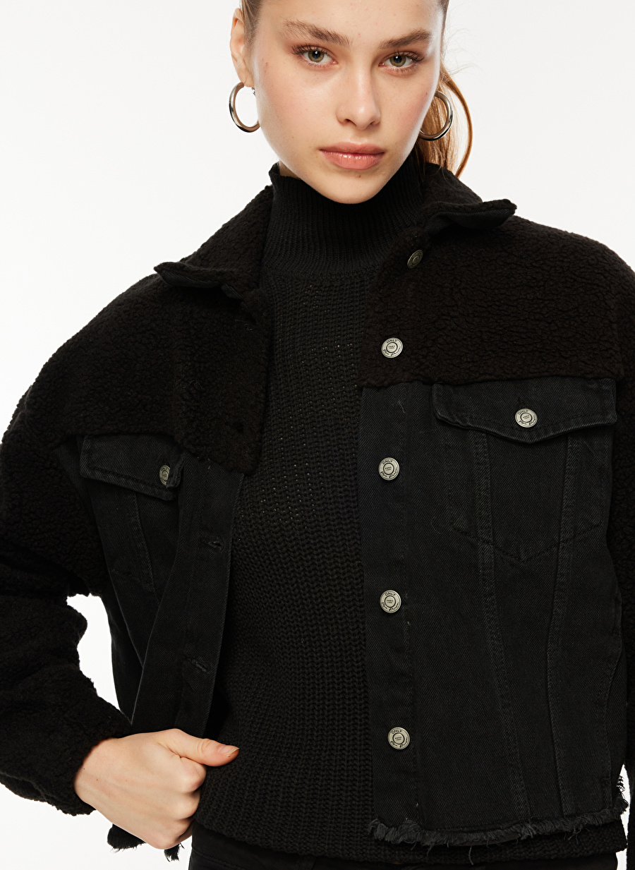 Only Normal Siyah Kadın Ceket ONLBELLA LS BLACK TEDDY DNM JACKET