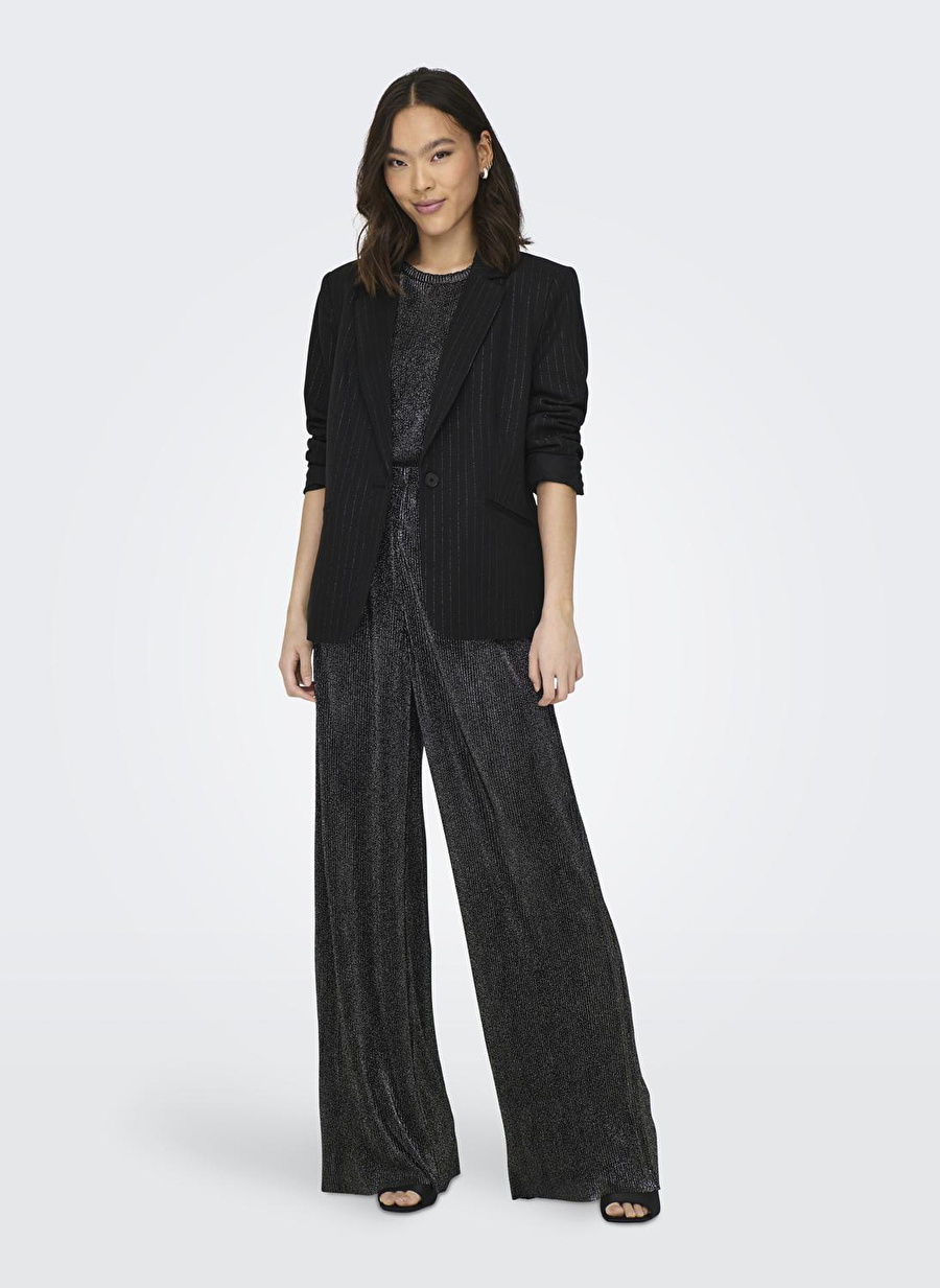 Only Siyah Kadın Blazer ONLVIVIAN L/S GLIT PINSTRIPE BLAZER