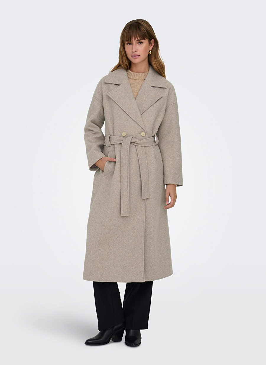 Only Kum Kadın Kaban ONLINGRID OVERSIZED BELTED COAT CC