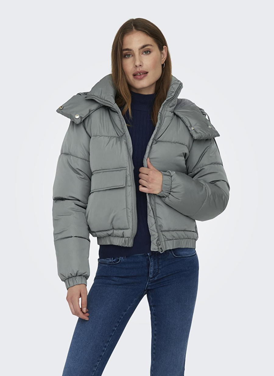 Only Açık Mavi Kadın Mont ONLEVI CARGO PUFFER JACKET OTW