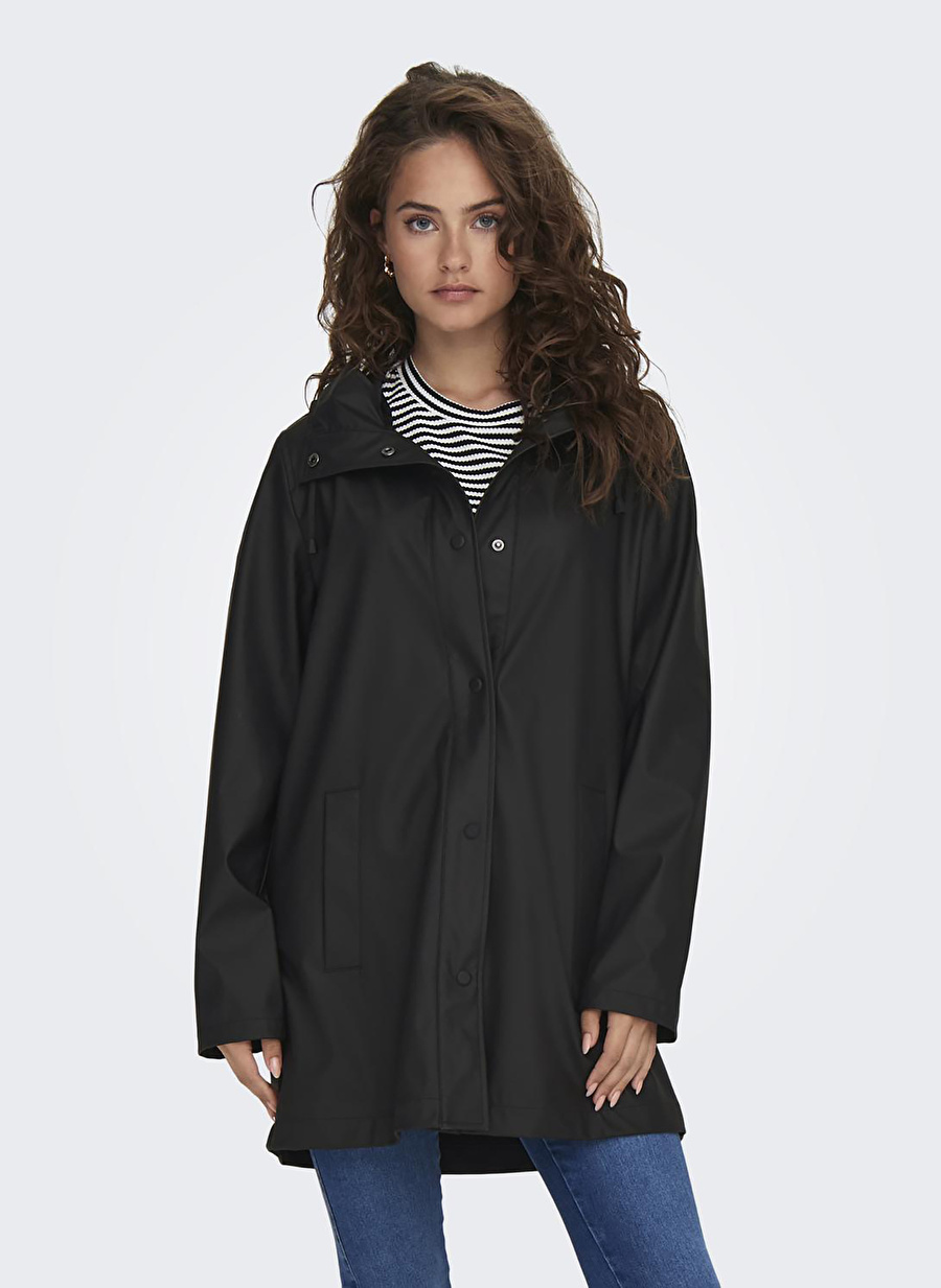 Only Siyah Kadın Mont ONLNEWELLEN RAINCOAT CC OTW