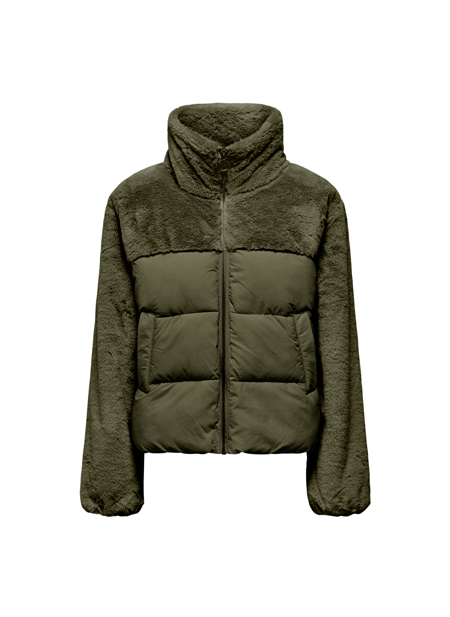 Only Haki Kadın Mont ONLWANJA FUR PUFFER MIX JACKET CC O