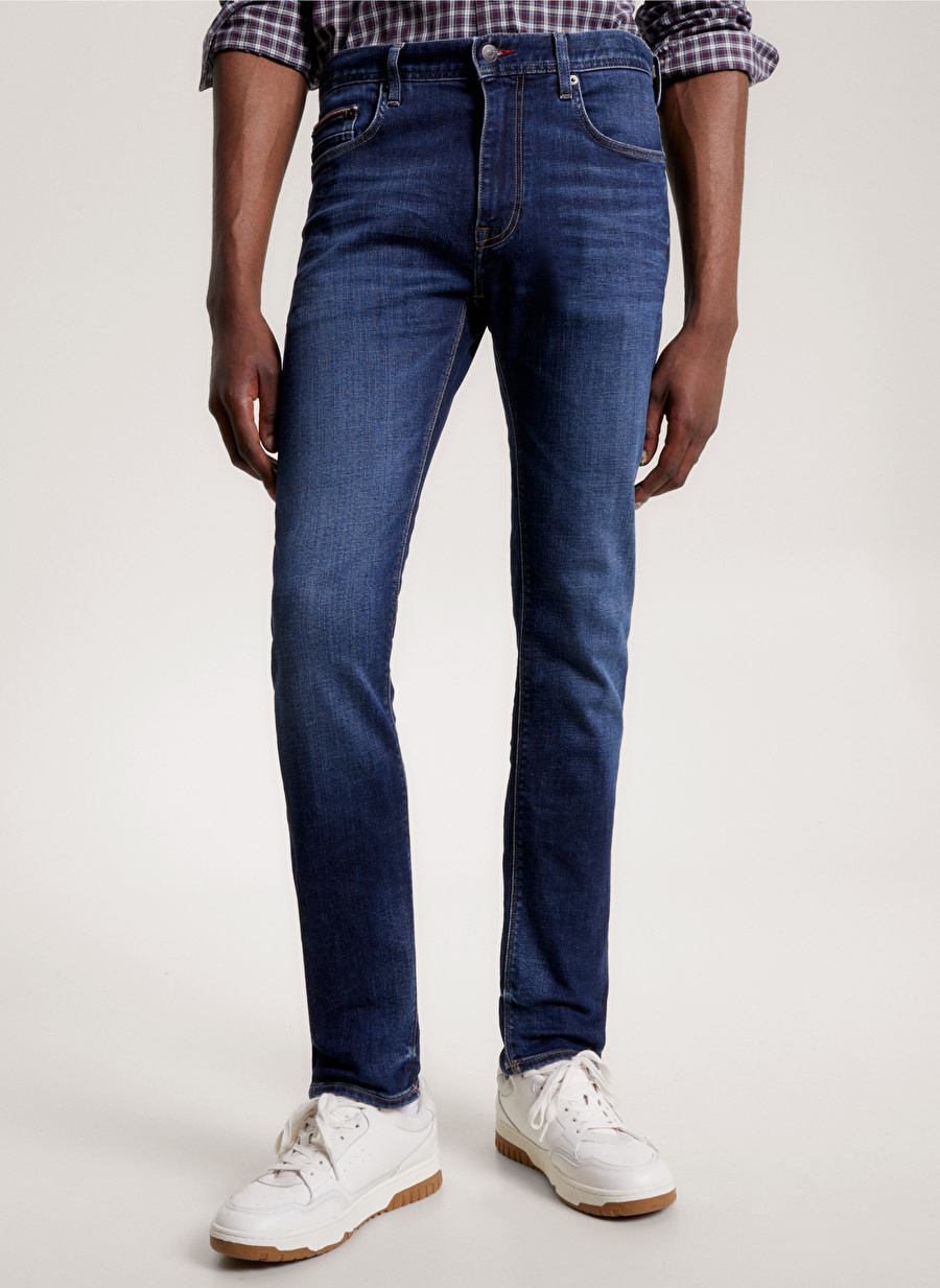 Tommy Hilfiger Normal Bel Normal Paça Slim Fit Mavi Erkek Denim Pantolon MW0MW333471A8_1