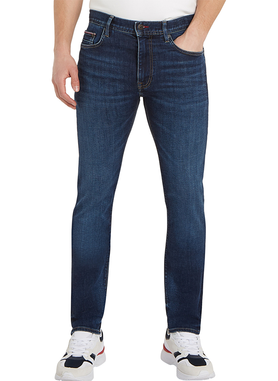 Tommy Hilfiger Normal Bel Normal Paça Slim Fit Mavi Erkek Denim Pantolon MW0MW333471A8_4