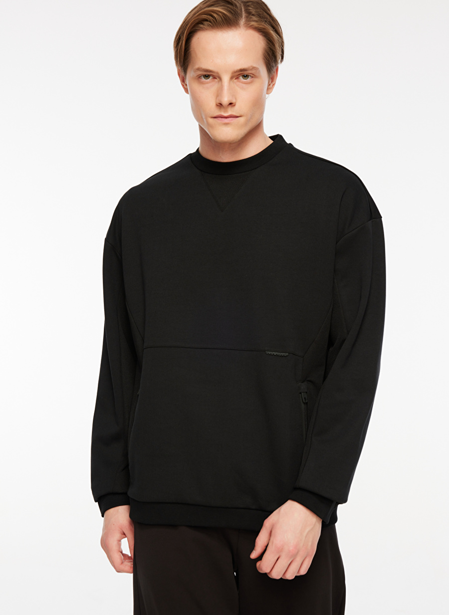 Skechers Siyah Erkek Bisiklet Yaka Sweatshirt Lock Crew Neck