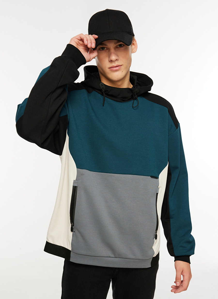 Skechers Petrol Erkek Bisiklet Yaka Regular Fit Sweatshirt 193-405M 2XI-Lock Hoodie