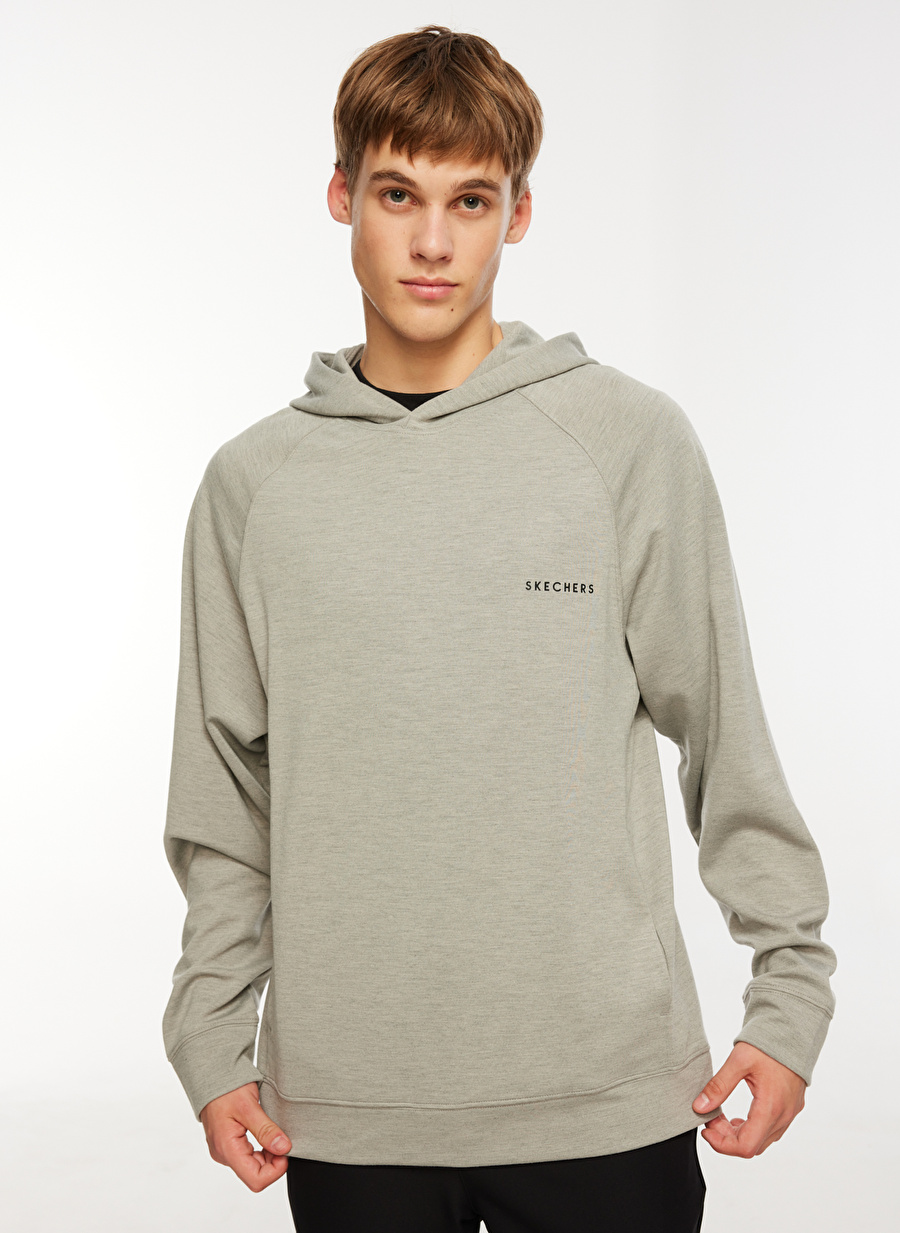 Skechers Gri Erkek Bisiklet Yaka Regular Fit Sweatshirt 035M Scuba Coll. Hoodie