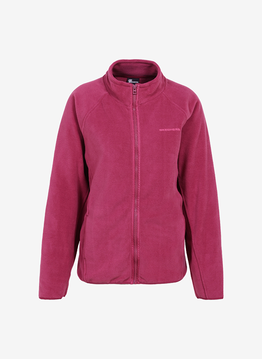 Skechers Pembe Kadın Fermuarlı Regular Fit Sweatshirt 935-620W Turtle Neck Full Zip Polar