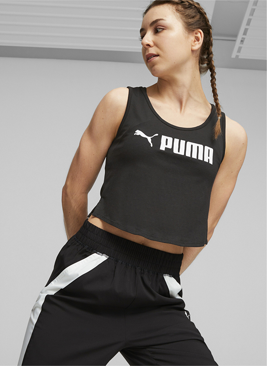 Puma Siyah Kadın Yuvarlak Yaka T-Shirt 52384201PUMA FIT SKIMMER TANK