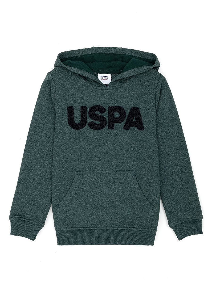 U.S. Polo Assn. Koyu Yeşil Erkek Çocuk Kapüşonlu Uzun Kollu Sweatshirt JAXELSK023