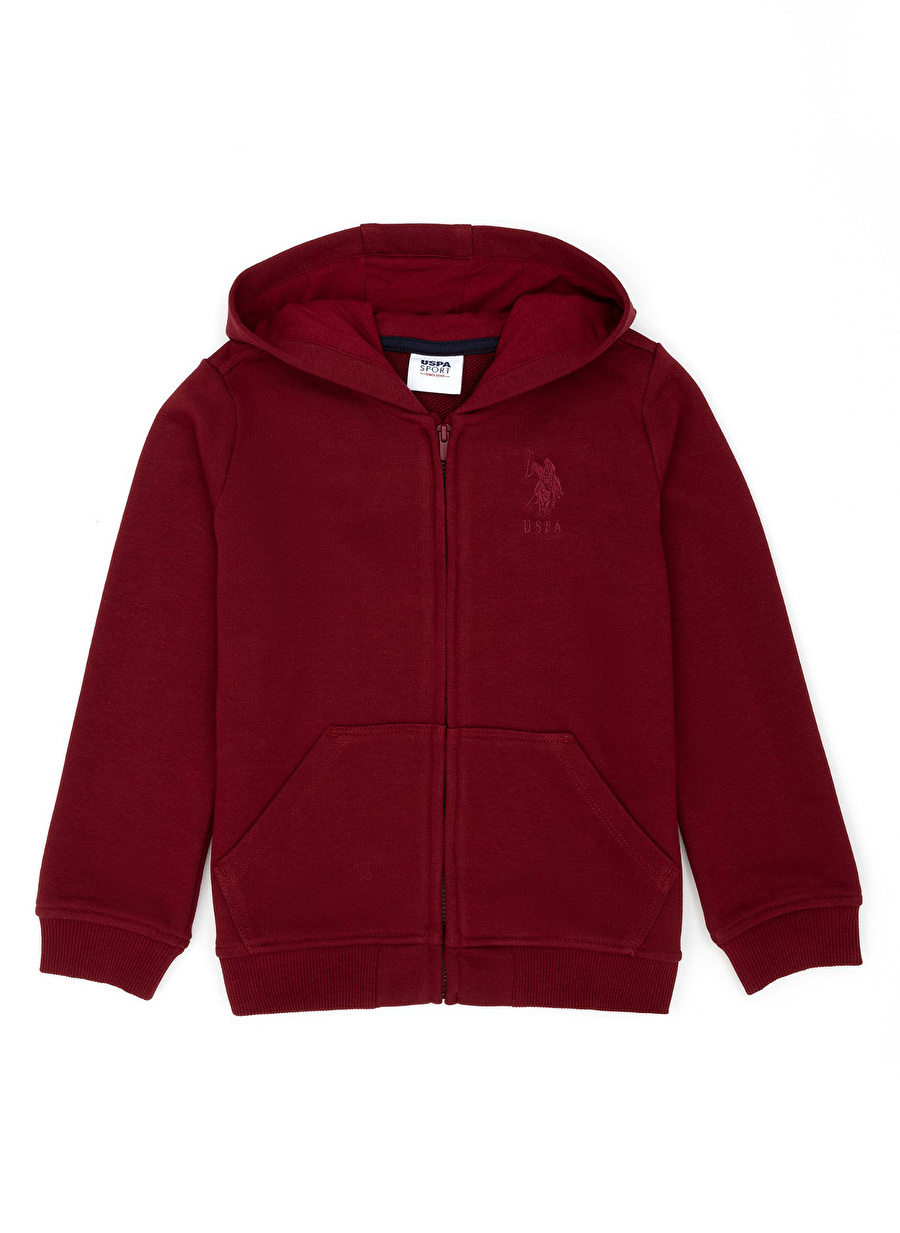 U.S. Polo Assn. Bordo Erkek Çocuk Kapüşonlu Uzun Kollu Sweatshirt GARMANKIDSSK023