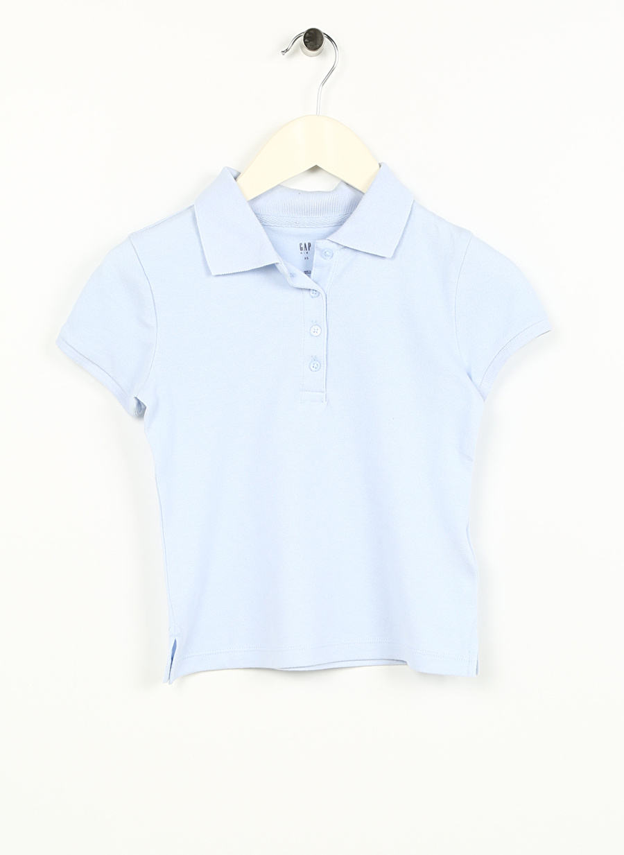 Gap Düz Açık Mavi Kız Çocuk Polo T-Shirt 484049