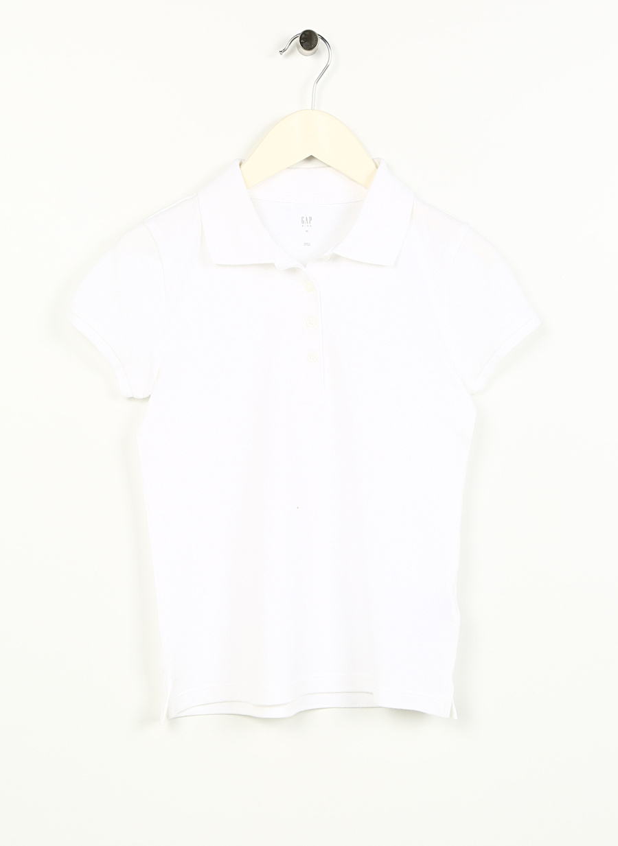 Gap Düz Beyaz Kız Çocuk Polo T-Shirt 484049