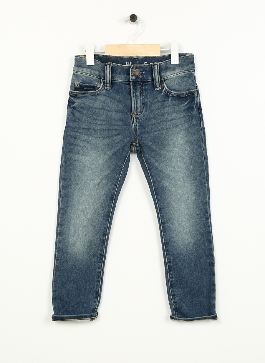 Gap İndigo Erkek Çocuk Dar Düz Denim Pantolon 358202