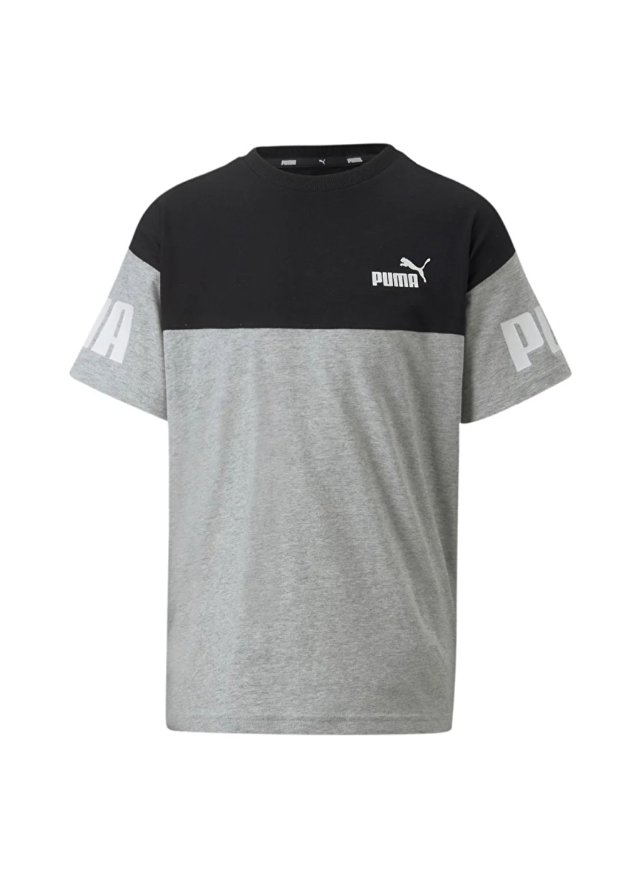 Puma Gri Erkek Çocuk T-Shirt 67009704 Puma Power Colorblock Tee