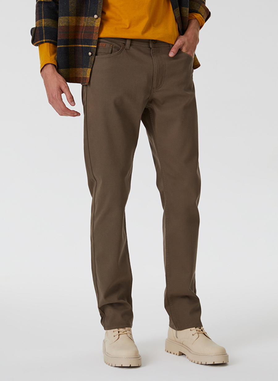 Lee Cooper Normal Bel Slim Straight Deve Tüyü Erkek Chino Pantolon 241 LCM 221002 JAGGER CAMEL_2