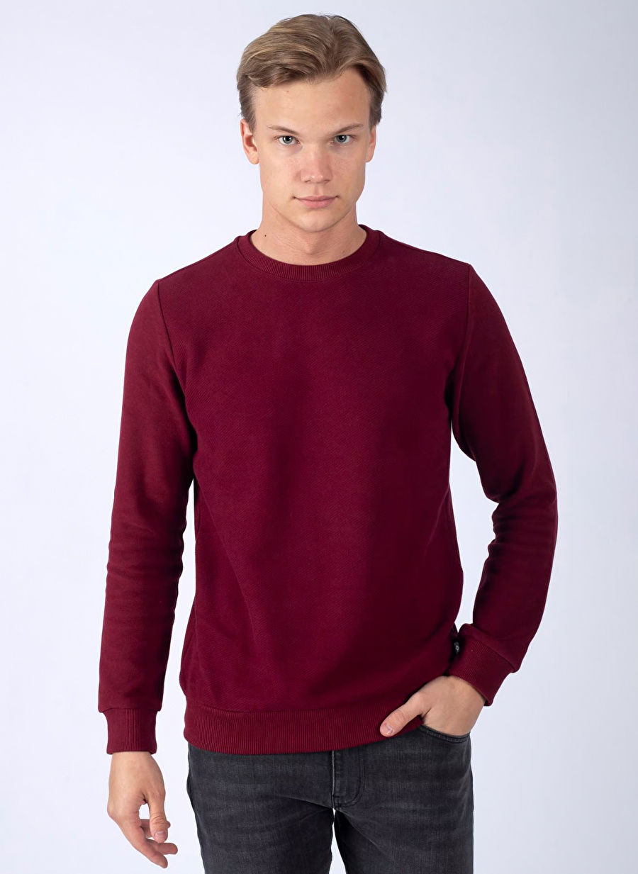 Lee Cooper O Yaka Bordo Erkek Sweatshırt 241 LCM 241015 NEWDIAGONAL BORDO_1