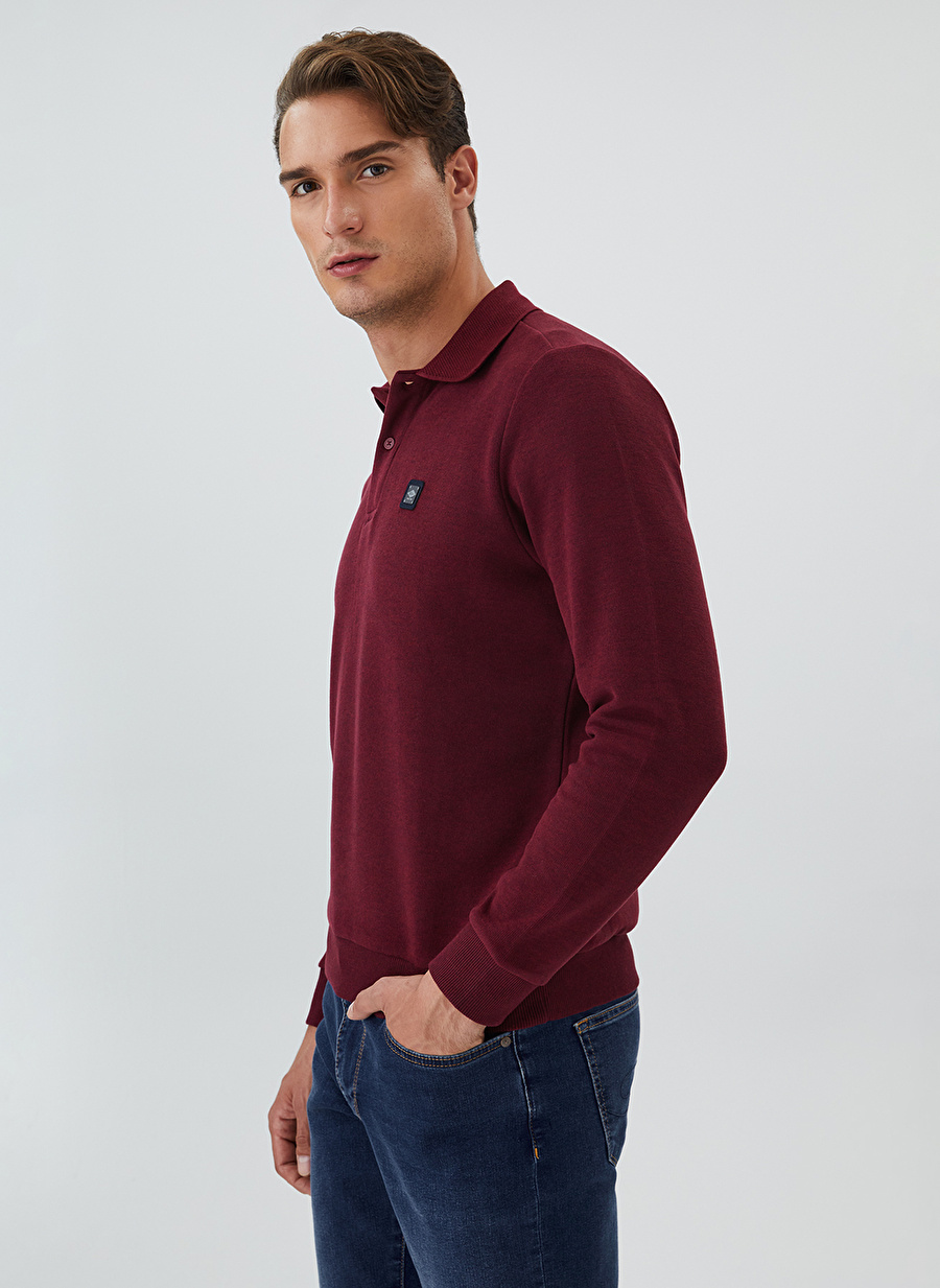 Lee Cooper Polo Yaka Bordo Erkek Sweatshırt 241 LCM 241014 NEWBLEND BORDO_2