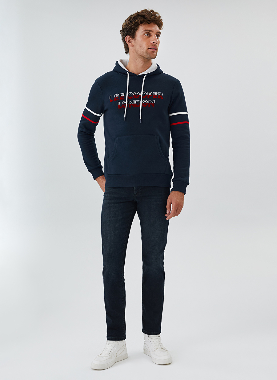 Lee Cooper Kapüşon Yaka Lacivert Erkek Sweatshırt 241 LCM 241004 ATHEL LACIVERT