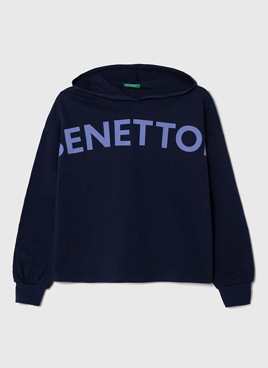 Benetton Lacivert Kız Çocuk Sweatshirt 3J68C202L