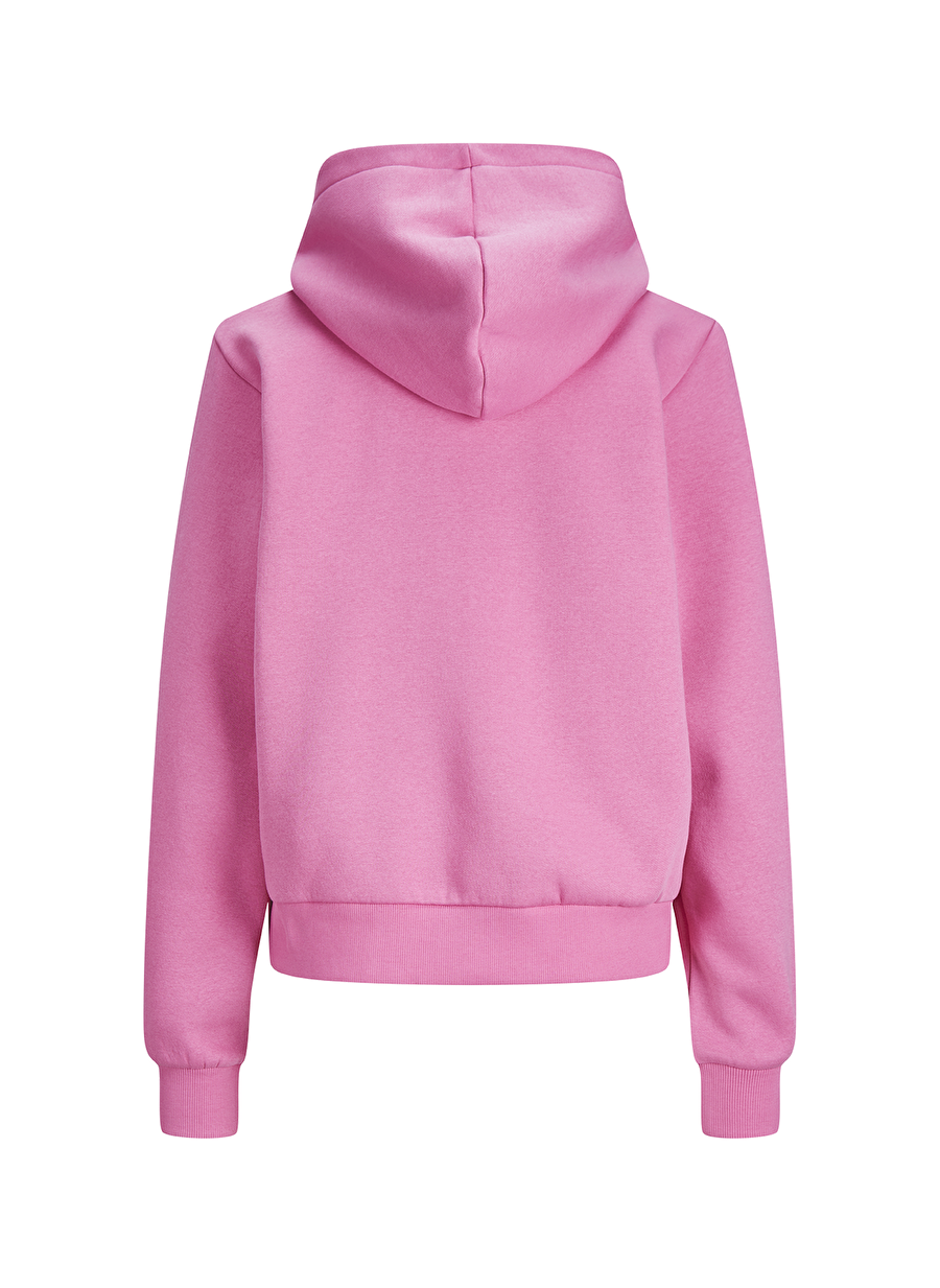 JJXX Kapüşon Yaka Baskılı Pembe Kadın Sweatshırt JXNOLA RLX LS SHORT HOOD SWT