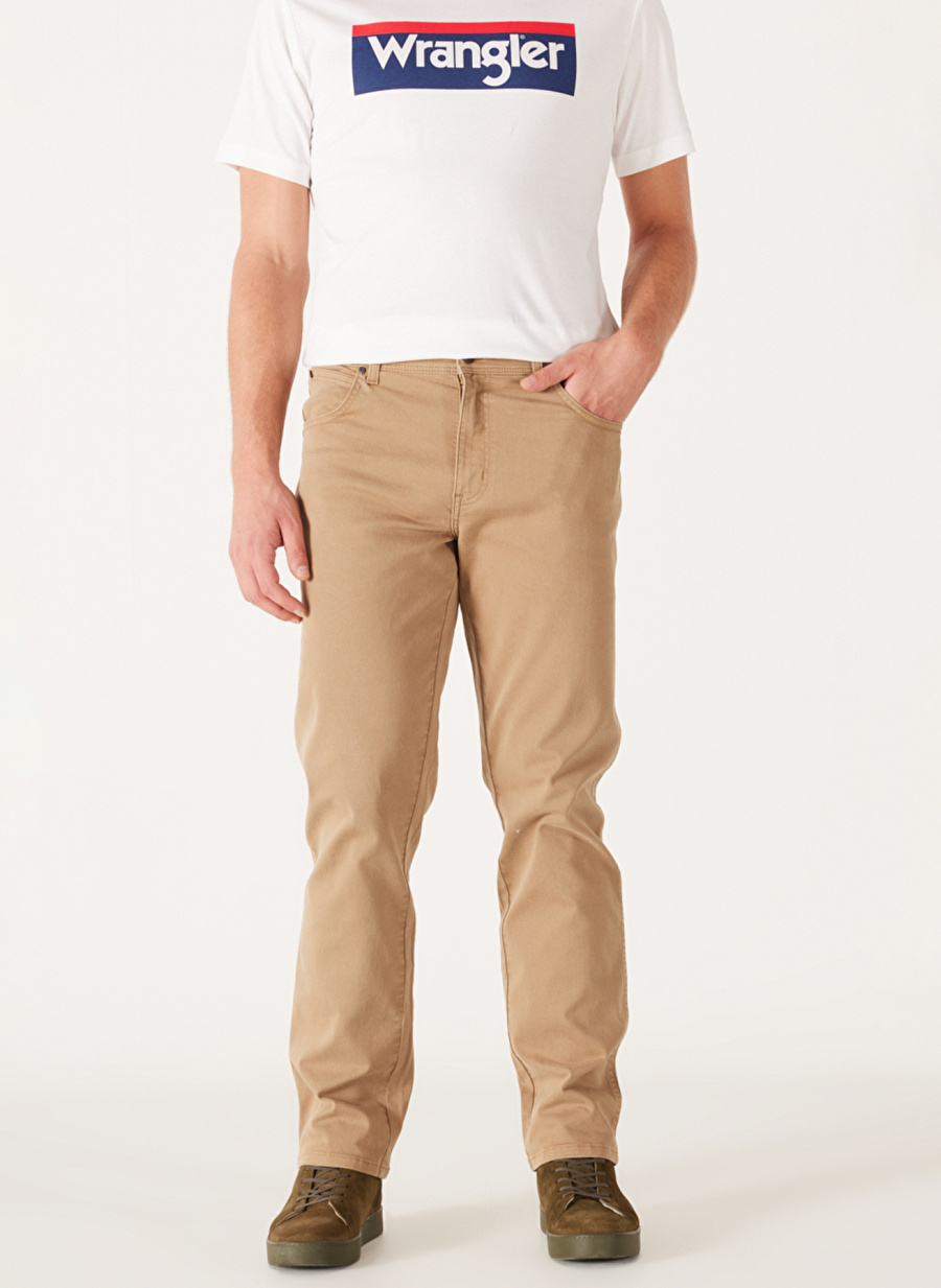 Wrangler Normal Bel Regular Fit Deve Tüyü Erkek Chino Pantolon W121053175 Texas Non Denim Pantolon