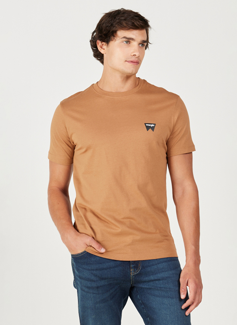 Wrangler Bisiklet Yaka Turuncu Erkek T-Shirt W70MD381A Bisiklet Yaka T-shirt