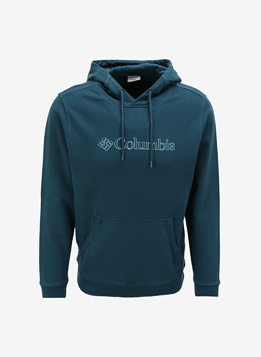 Columbia Koyu Yeşil Erkek Kapüşon Yaka Baskılı Sweatshirt CS0332414_CS0332