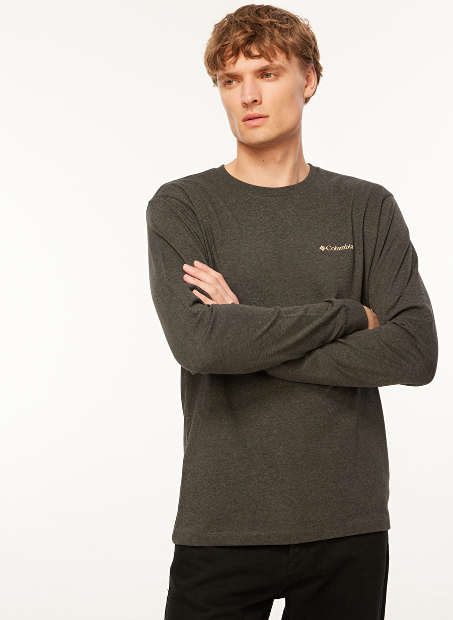 Columbia Antrasit Melanj Erkek O Yaka Sweatshirt CS0354012_CS0354