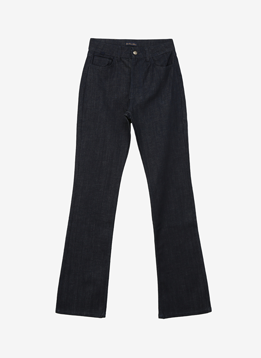 Brooks Brothers Normal Bel Çizme Paça Paça Normal Lacivert Kadın Denim Pantolon BBFW23FDP001