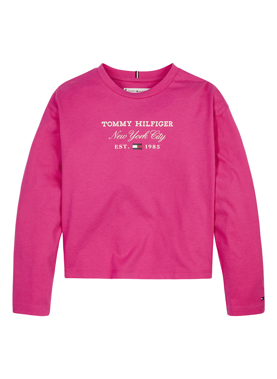 Tommy Hilfiger Baskılı Pembe Kız Çocuk T-Shirt KG0KG07643TP1