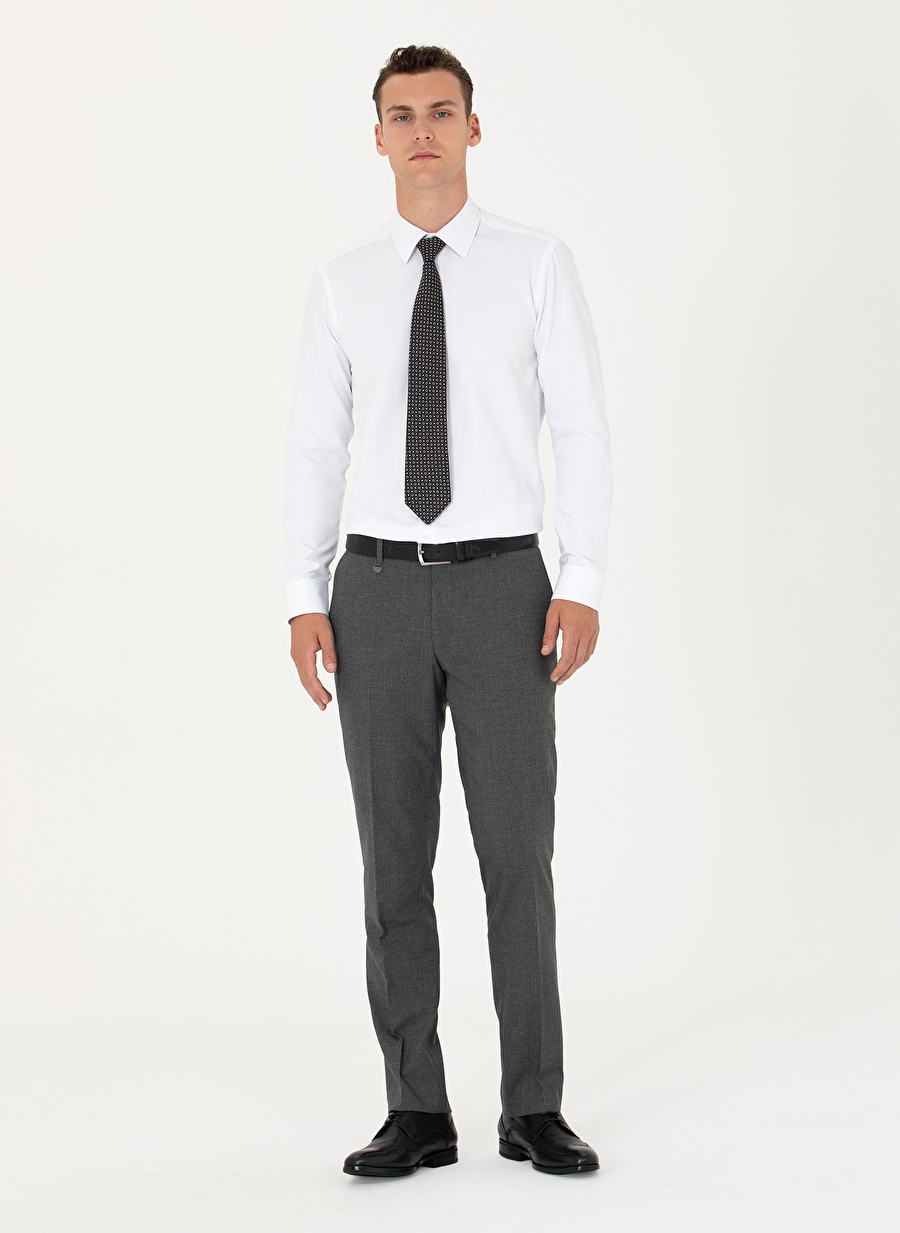 Pierre Cardin Slim Fit Klasik Yaka Düz Beyaz Erkek Gömlek MEDELLIN-3_3