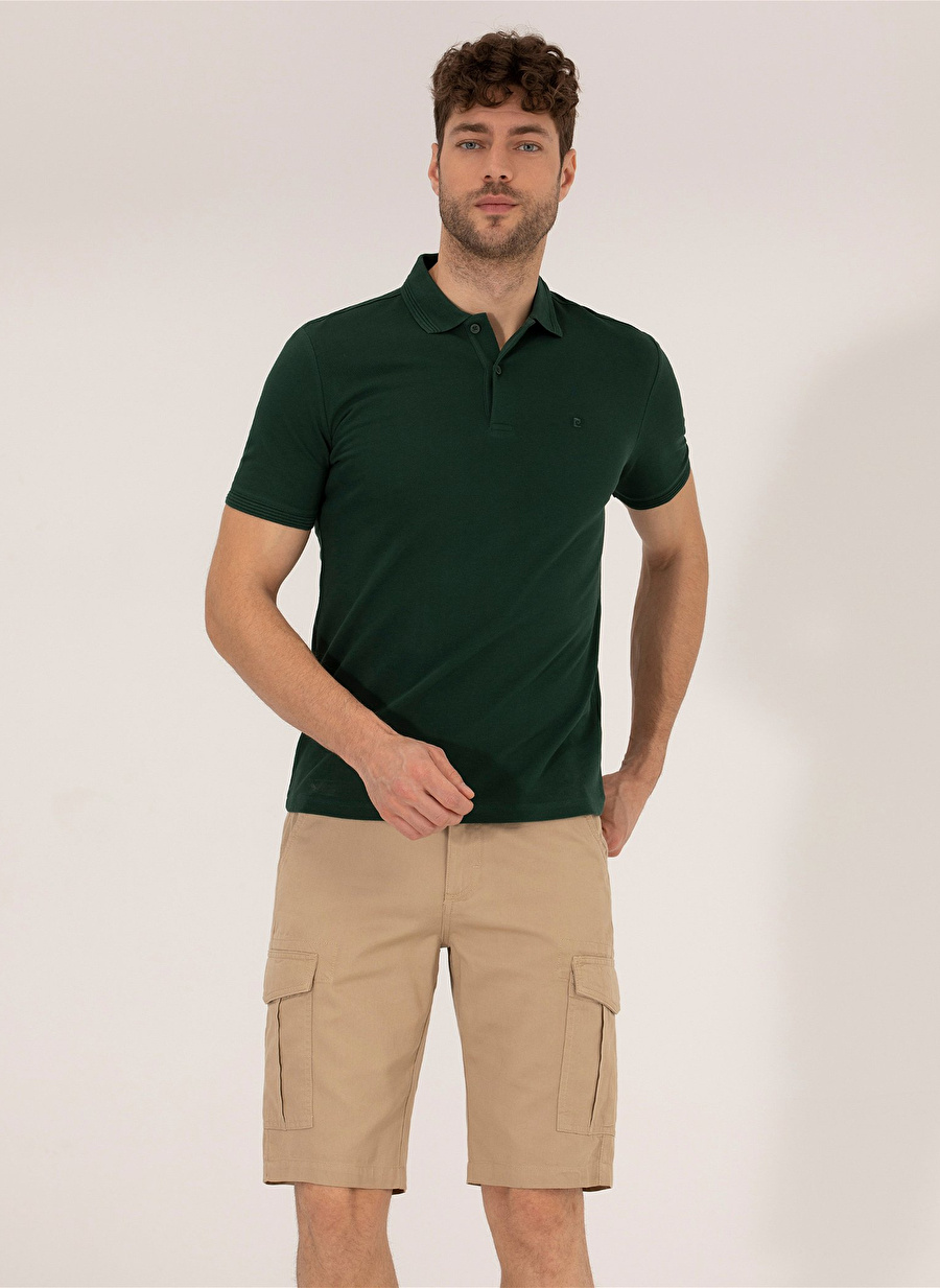 Pierre Cardin Düz Koyu Yeşil Erkek Polo T-Shirt ALTON-E