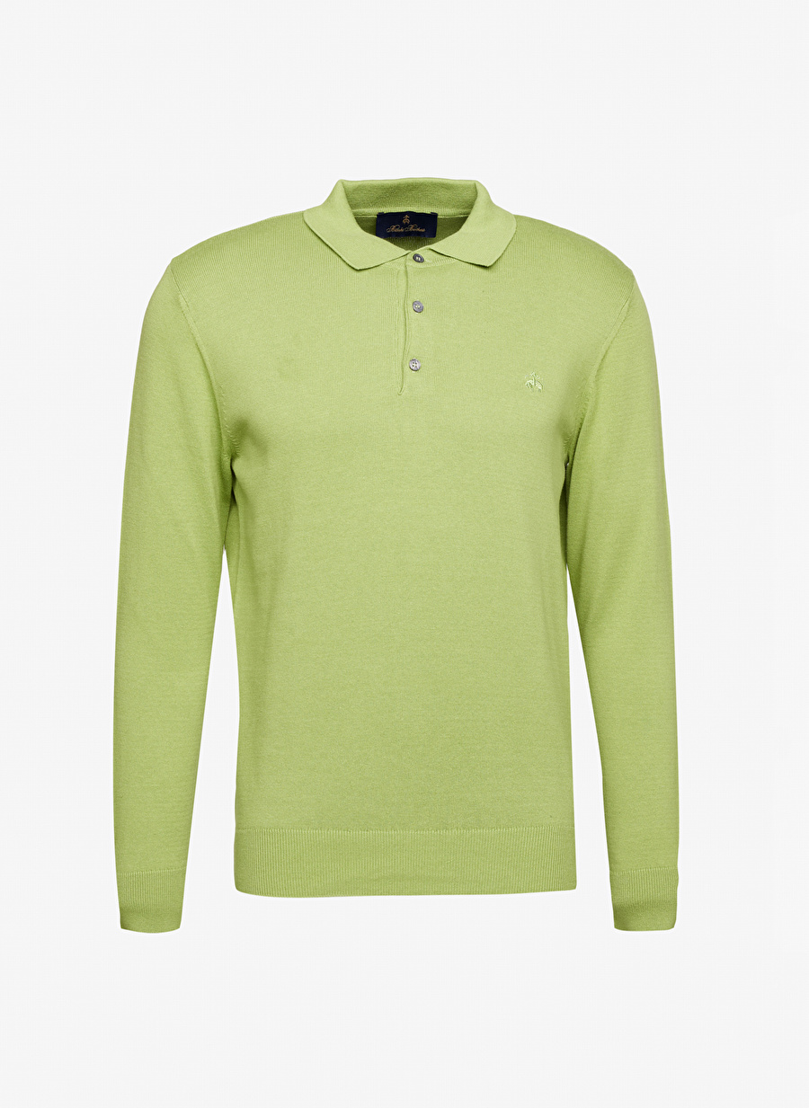 Brooks Brothers Polo Yaka Normal Fıstık Erkek Kazak BBFW23MKL006