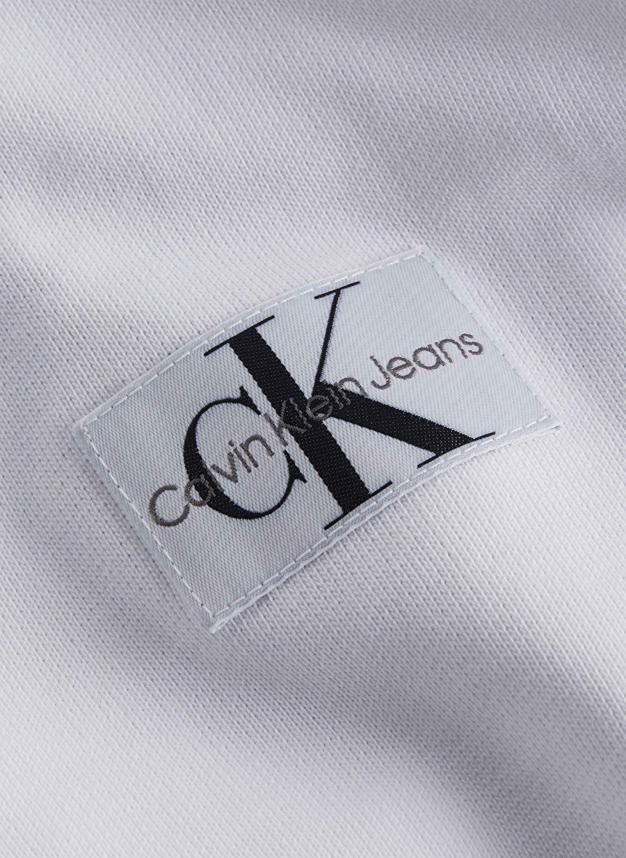 Calvin Klein Jeans Kapüşon Yaka Düz Beyaz Kadın Sweatshırt J20J222732YAF