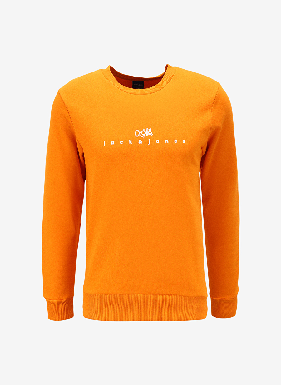 Jack & Jones Bisiklet Yaka Turuncu Erkek Sweatshırt 12261180_JORSILVERLAKE SWEAT CREW