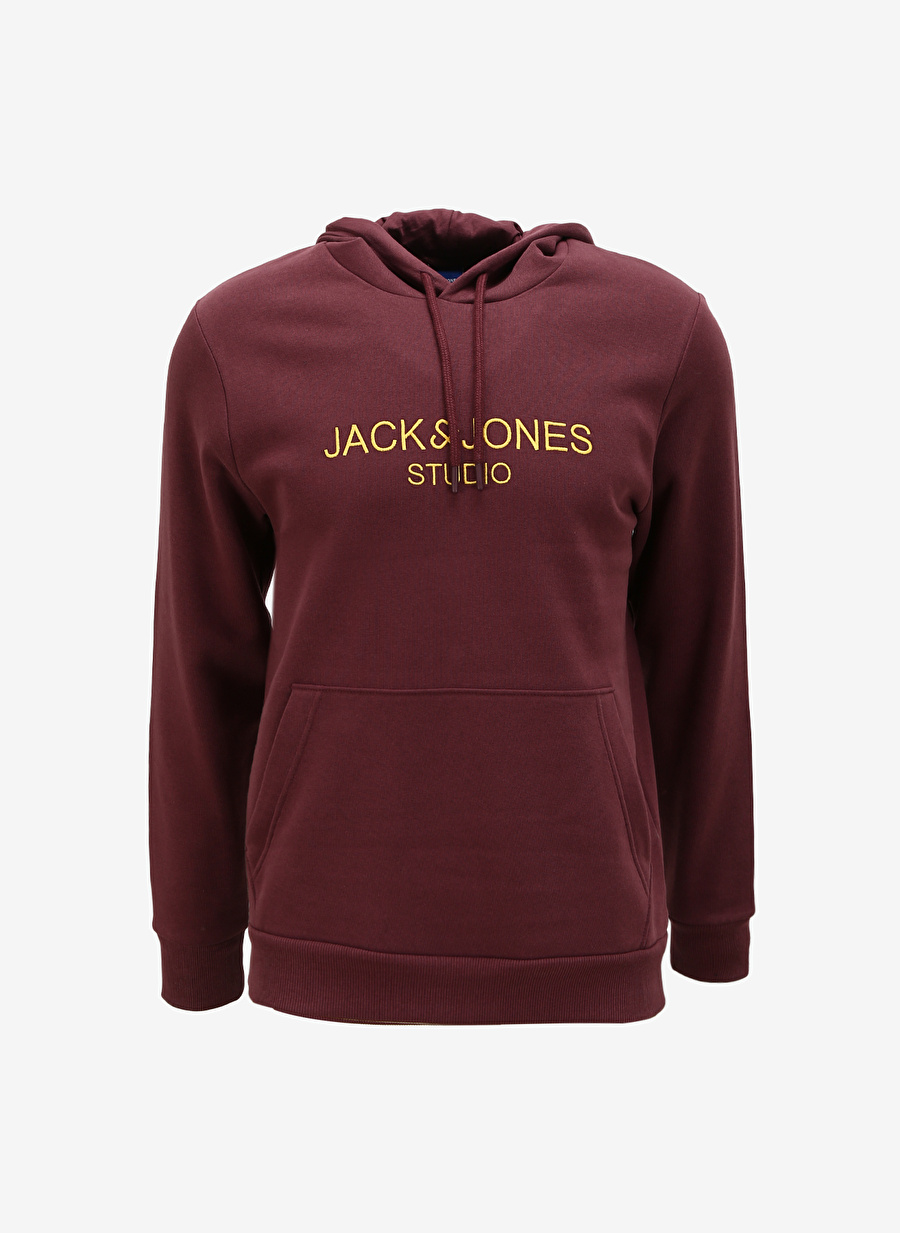 Jack & Jones Kapüşon Yaka Bordo Erkek Sweatshırt 12261177_JORLOUI SWEAT HOOD EXC